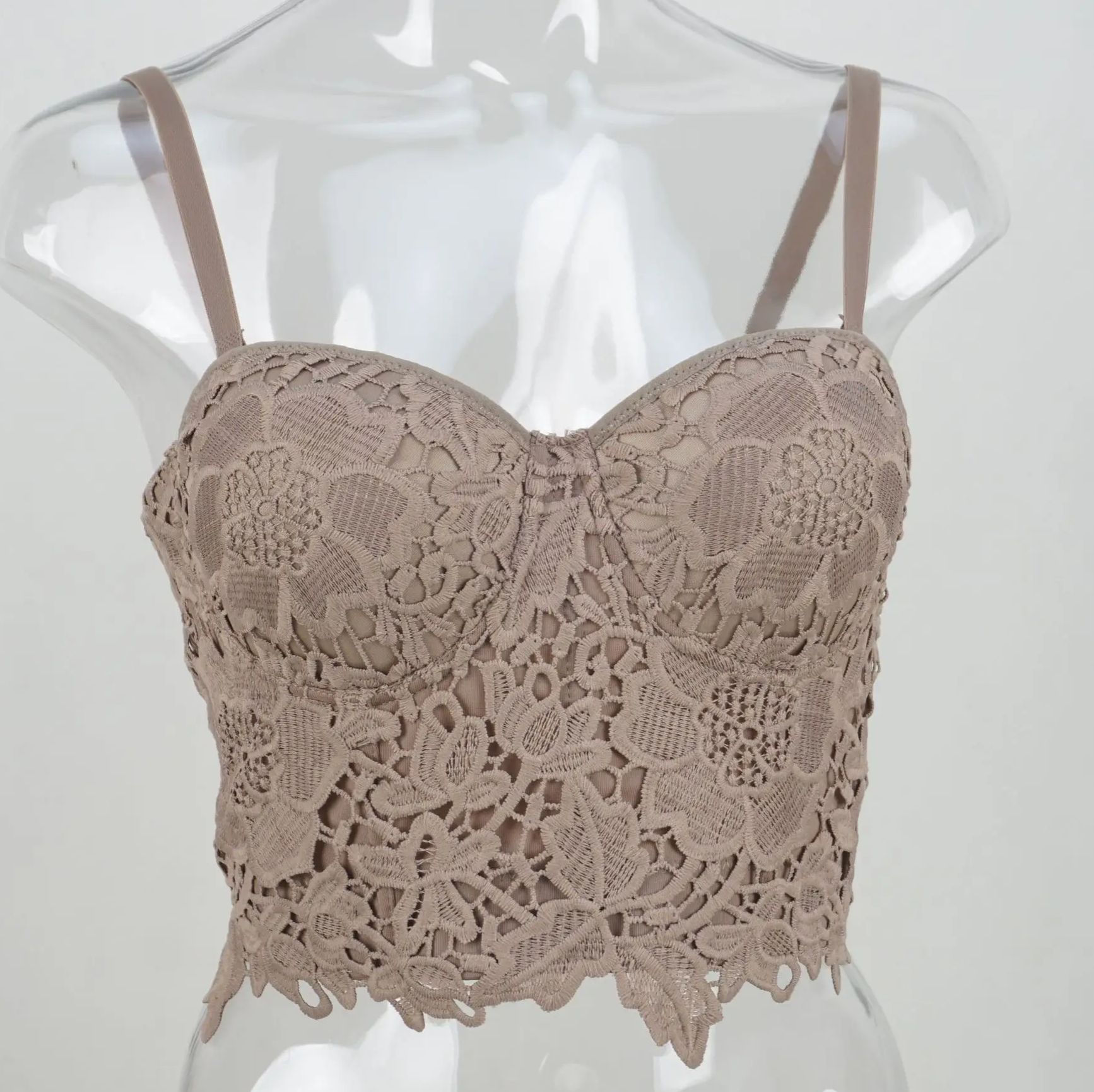 Crop Top Crochet - Szydełkowany koronkowy gorset 3D dla kobiet,