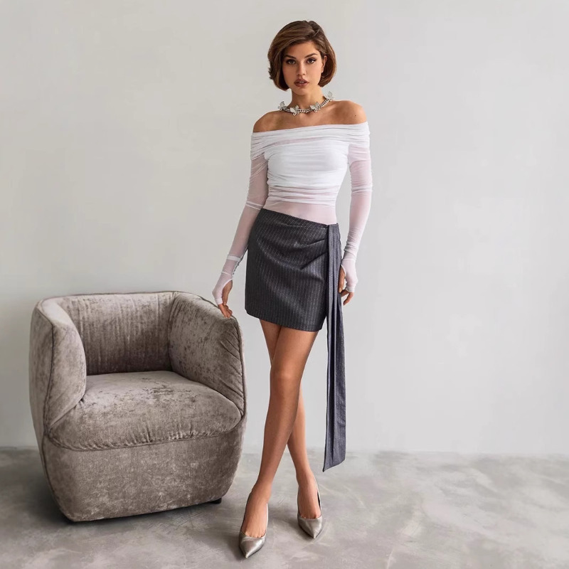 Damska siateczkowa bluzka z od – Blouse Off Shoulder recenzja i cena
