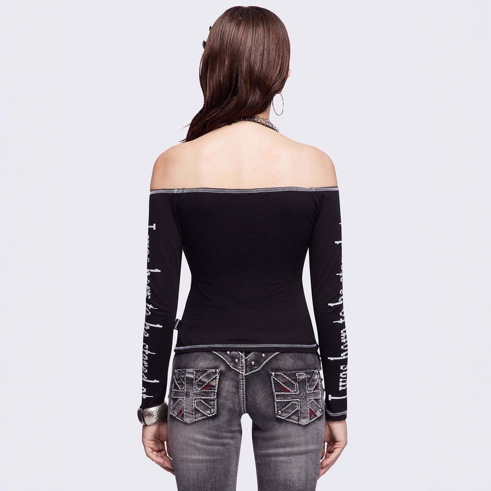 Krzyżowe T-shirty, bluzki, top – Blouse Off Shoulder recenzja i cena